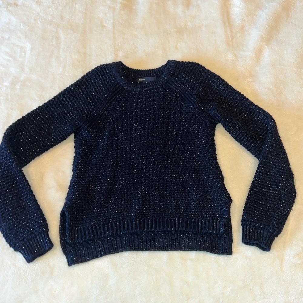 Girls woven shiny sweater